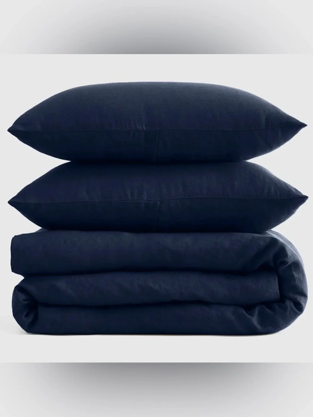 NWT Quince European Linen Duvet Cover Set, Twin (Navy)